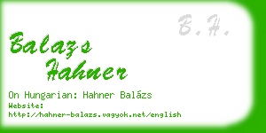 balazs hahner business card